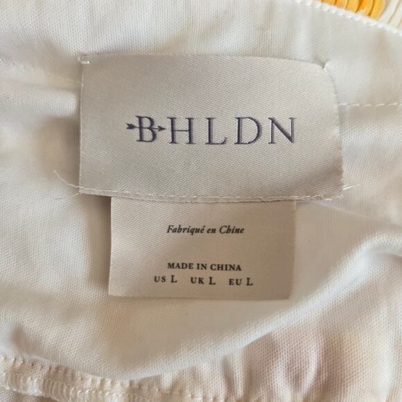 Anthropologie BHLDN Ava Yellow Ruffle Maxi Dress Chiffon Lace Women Large - Picture 11 of 15